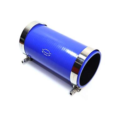 Imagem de LTI Universal (203 mm) 20,32 cm de comprimento 4 camadas reforçado alto desempenho (89 mm) 8,88 cm acoplador de mangueira de silicone reto com braçadeira de parafuso T em aço inoxidável 304 (8,88 cm azul)