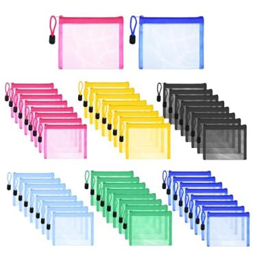 Imagem de 50 mini bolsas de malha com zíper para batom, acessórios de cosméticos, organizador de nylon para maquiagem, bolsa de cosméticos pequena para bolsa de viagem de malha de beleza para mulheres