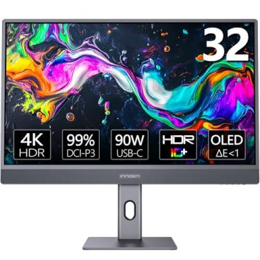 Imagem de INNOCN Monitor OLED 4K de 32 polegadas para Mac mini MacBook Air/Pro, monitor de computador PC 3840 x 2160, USB C, HDR 10, 99% DCI-P3, 99% sRGB, 1M: 1, suporte ajustável de inclinação/altura, montagem