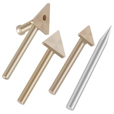 Imagem de 4 peças de pontas de substituição de soldagem de plástico, ponta de substituição de cabeça de ferro de solda de cobre, acessórios de soldador de cabeça de cobre triangular para reparo de para-choques