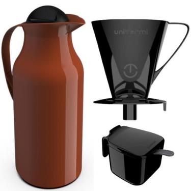 Imagem de Kit Garrafa Térmica 1L Siena Suporte Porta Filtro de Café 102 103 Açuc