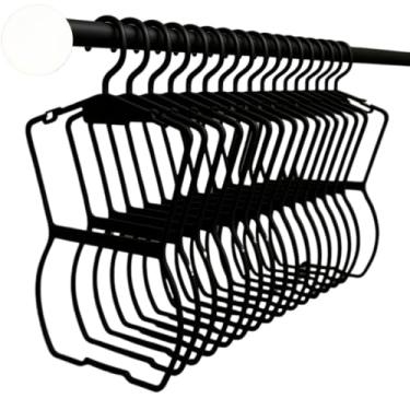 Imagem de Kit com 10 Cabides Silhueta Adulto – Visual Clean e Organização Profissional(Preto)