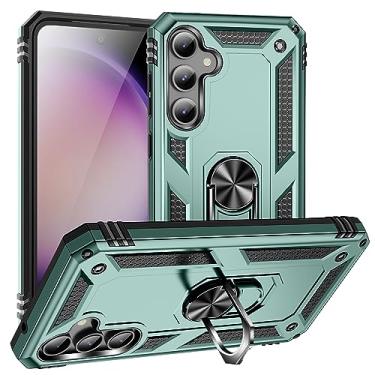 Imagem de SORAKA Capa para Samsung Galaxy S23 FE com suporte de anel capa protetora para Samsung Galaxy S23 FE capa traseira de policarbonato rígido com placa de metal para suporte magnético de telefone carro