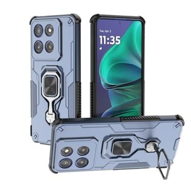 Imagem de SORAKA Capa para Motorola Edge 60 Pro com suporte metálico giratório de 360 graus peça de ferro magnética para suporte magnético de telefone para carro