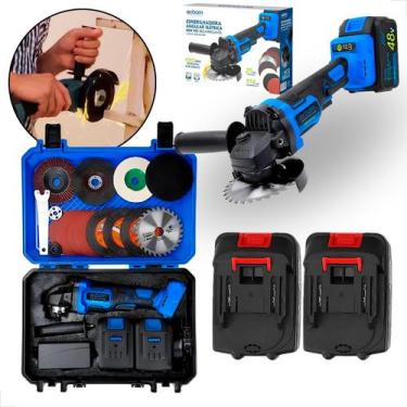 Imagem de Lixadeira A Bateria Esmerilhadeira Angular 2 Baterias Sem Fio Portátil