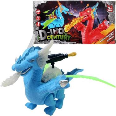 Imagem de Brinquedo Dragão Dinossauro 3 Cabeças Com Luz Som Movimento - Genérico