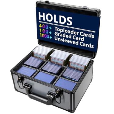 Imagem de Caixa de armazenamento de cartões colecionáveis – Caixa de armazenamento de cartões graduados para beisebol com divisórias ajustáveis para placas PSA BGS SGC | Capas rígidas para cartões esportivos