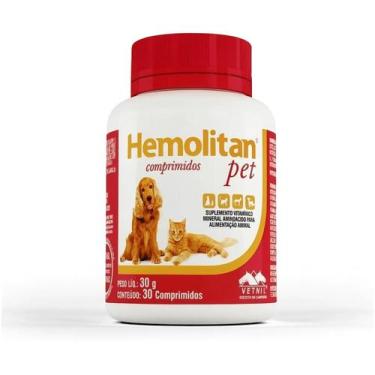 Imagem de Vetnil Hemolitan Pet  Suplemento para Cães, Gatos e Mustelídeos  30 Co