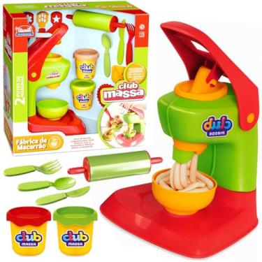 Imagem de Fábrica de Macarrão Brinquedo Máquina com Massinha para Fazer Macarronada Educativo