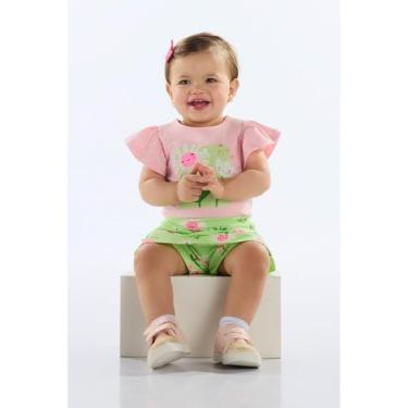 Imagem de Conjunto Blusa e Short-Saia Bebê Quimby, Rosa, M