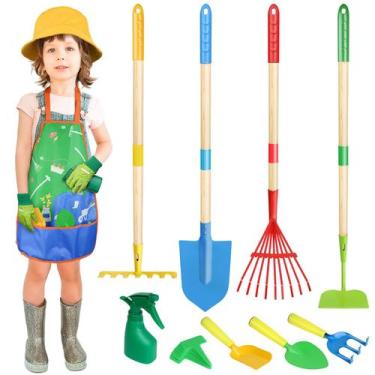 Imagem de Conjunto de ferramentas de jardinagem Magic4U Kids com avental, luvas,