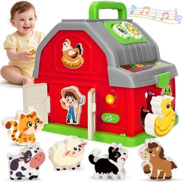 Imagem de Brinquedo didático Montessori Ellinjan Musical Farm Animal Barn 1-3
