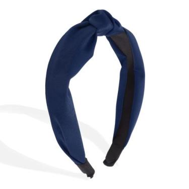 Imagem de Bandana VOCOSTE Knotted para mulheres em tecido azul marinho