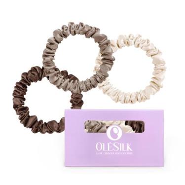 Imagem de Gravata de cabelo de seda OLESILK 100% Mulberry Silk Scrunchies 3 Brow