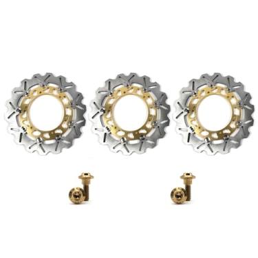 Imagem de Arashi Discos de freio dianteiros traseiros rotores com parafusos de montagem para Yamaha XVZ 1200 VENTURE ROYALE 1984-1987, peças de acessórios de reposição de motocicleta