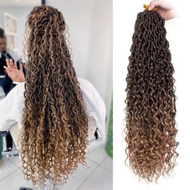 Imagem de Extensão de cabelo ZRQ Boho Faux Locs Crochet 24 polegadas, 8 pacotes
