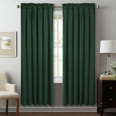 Imagem de Cortinas StangH Christmas Green Velvet 183 cm de comprimento 2 painéis