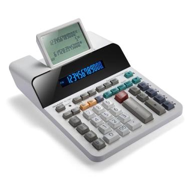 Imagem de Sharp Calculadora de mesa de impressão sem papel com verificação e correção, tela principal LCD grande de 12 dígitos, calculadora de impressão/máquina de adição com papel de substituição de tela LCD