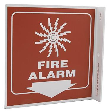 Imagem de Zing Green Products 2553 Placa de segurança "Fire Alarm" de plástico reciclado, 18 cm de comprimento, 17,8 cm de largura, 6,3 cm de altura
