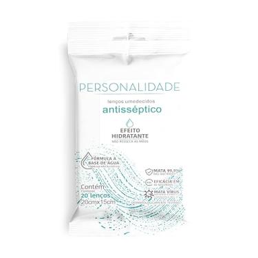 Imagem de Lenço Umedecido Personalidade Antisséptico Hidratante 20 unidades 20X15cm