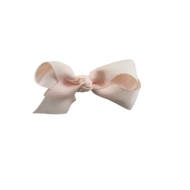 Imagem de Laço Boutique Infantil Tamanho P 7x3 Cm em Gorgorão com Presilha Bico de Pato e Diversas Cores (Coral Claro)