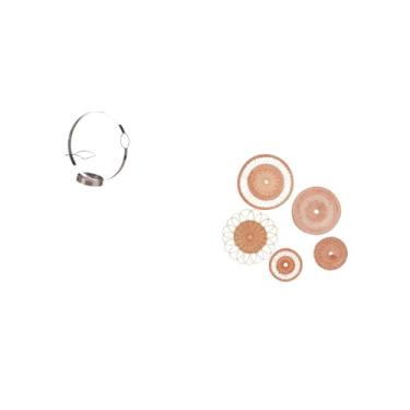 Imagem de Fenteer Organizador de Porta-vinhos de Metal E Arte de Parede em Rattan para Exibição Elegante de Garrafas E Armazenamento Decorativo em Sala de Chá, Corredor