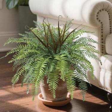 Imagem de Muhanjia Bucha artificial de samambaia Boston de 91,4 cm, conjunto de 4, plantas falsas de samambaia penduradas com 24 folhas que parecem reais para decoração ao ar livre e de casa. (91 cm, 4 peças