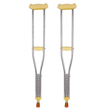 Imagem de Bengala de caminhada ajustável para idosos, de alumínio, leve, antiderrapante, portátil, com pontas de borracha antiderrapante com enchimento nas axilas