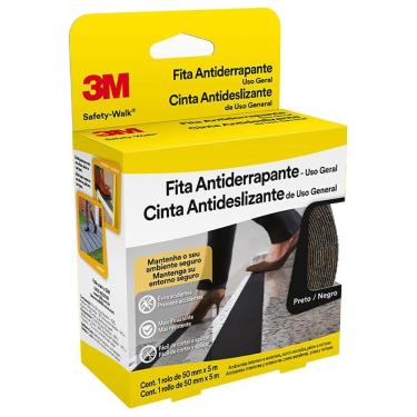 Imagem de Fita adesiva antiderrapante Safety Walk 50mmx5m Preta 3M