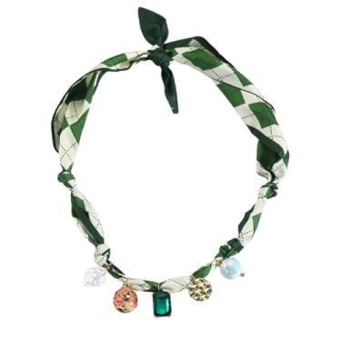 Imagem de Colar de cachecol vintage para mulheres, bandana ajustável, colar de seda, leopardo, pérola, boêmio, joia de cerâmica, folha, borboleta, estrela-do-mar, moeda, pingente, colares, joias de verão e