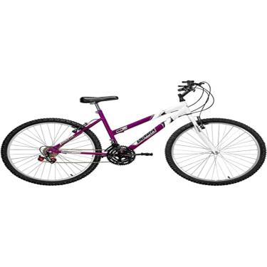 Imagem de Bicicleta de Passeio Ultra Bikes Esporte Bicolor Aro 26 Reforçada Freio V-Brake – 18 Marchas Lilás/Branco
