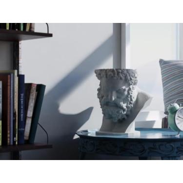 Imagem de Vaso Decorativo Hercules – Escultura Clássica com Design Contemporâneo para Casa e Escritório (Azul)