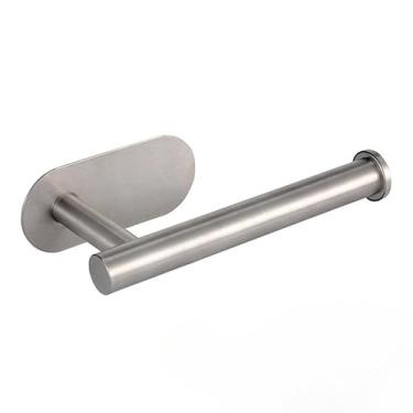 Imagem de Papeleira Banheiro, Suporte de Papel Higiênico em Aço Inoxidável 304 com Gancho Autoadesivo, Adequado para Superfícies Lisas(1 Unidade,Prata)