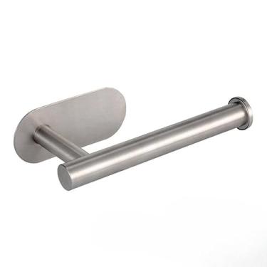 Imagem de Papeleira Banheiro, Suporte de Papel Higiênico em Aço Inoxidável 304 com Gancho Autoadesivo, Adequado para Superfícies Lisas(1 Unidade,Preto)