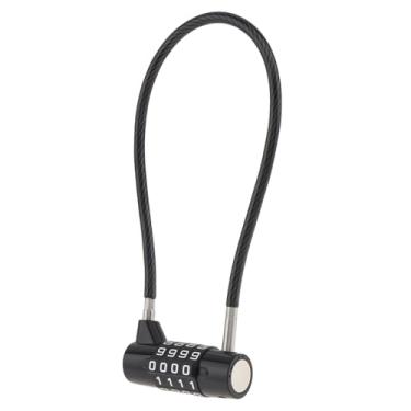 Imagem de HOJLKLD Cadeado de combinação com 4 dígitos, cadeado de combinação com cabo de aço de 30 cm, trava de armário para armários, academia, portão, cerca, caixa de ferramentas, armazenamento de ferrolho (1