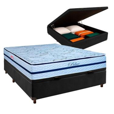 Imagem de Cama Box Bau + Colchão Casal Molas Ensacadas Blue Paropas