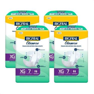 Imagem de Kit com 4 - Fralda Geriatrica Bigfral Clássica XG 7 Unidades