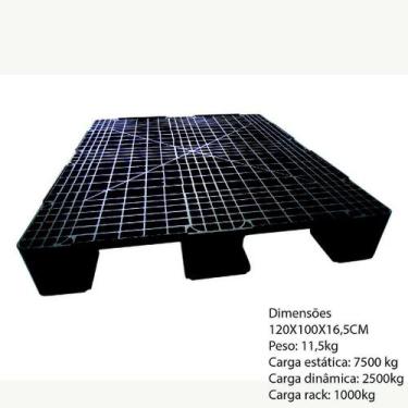 Imagem de Pallet Plástico Reforçado 120x100x16 cm - PBR - PALLET SP