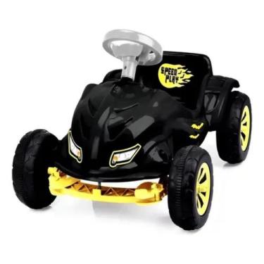Imagem de Carrinho Infantil Speed Play Pedal Bat Passeio Preto Amarelo Homeplay 