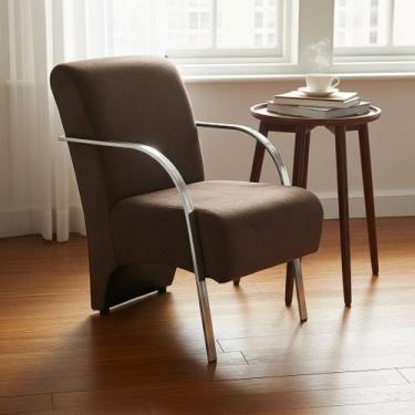 Imagem de Poltrona Decorativa para Consultório e Escritório com Braços em Alumín