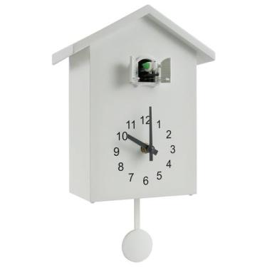Imagem de Relógio de parede moderno Cuckoo Clock com Chimer Bird House White - M