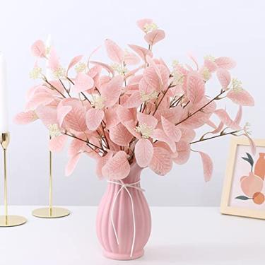 Imagem de ZJchao Folhas de Eucalipto Artificiais, Ramos Com Toque Real, Hastes de Vegetação de Azeitona Falsa para Peças Centrais de Casamento, Decoração de Casa, Plástico de Seda 54cm (07)