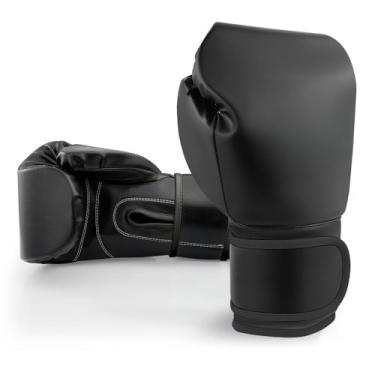 Imagem de Luva de Boxe Profissional 12Oz – Para Treino e Luta de Boxe, Muay Thai e Artes Marciais (Preto)