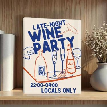 Imagem de Cartazes em tela de carrinho de bar, arte de parede emoldurada, decoração de cozinha, estética descolada, estampa moderna, apartamento, coquetel, álcool, vinho, elogios, pôster, esboço, impressões