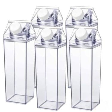Imagem de Kit 5 Garrafas Acrílicas 1Litros Multiuso Água Chá Suco Leite Iogurte (5)
