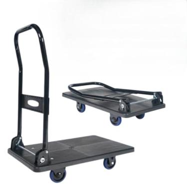 Imagem de Carrinho de Carga Dobrável Multiuso Portátil Até 150kg Plataforma de Transporte Reforçada