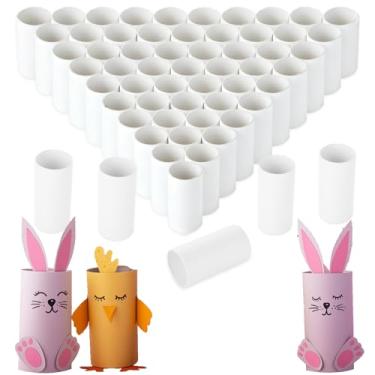 Imagem de LOLYSIC 72 tubos de papelão para artesanato, rolos de papel higiênico kraft branco - tubos fortes de 10 x 5 cm para artesanato DIY