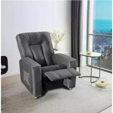 Imagem de Poltrona de Descanso do Papai Reclinável em Veludo Cinza Xtz - Larbell