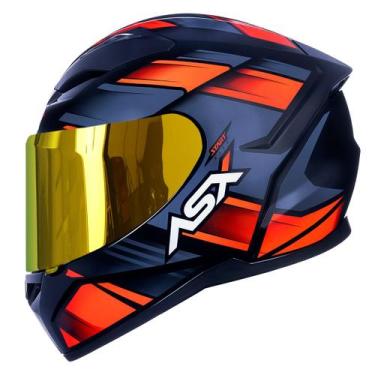 Imagem de Capacete Fechado ASX City Start Vermelho Brilho com Viseira Colorida D