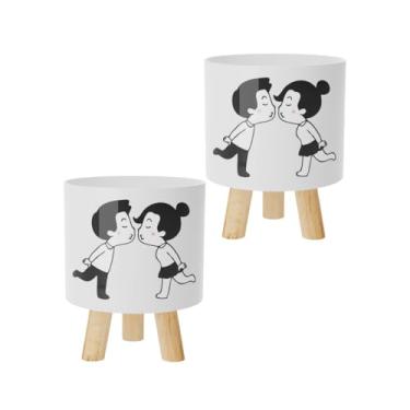 Imagem de Kit com 2 - Cachepot Retro pé Madeira Adesivado (Namorados)
